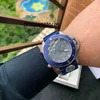 Качественные модные высокие часы, роскошные часы, супер 47 мм, металлические вращающиеся синие керамические кольца с резинкой, умные 6FRC