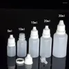 Botellas de almacenamiento 50PC 30ML Plástico vacío Gotero exprimible Blanco Claro Ojo Líquido Botella recargable Gotas al por mayor