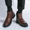 Sapatos casuais altos homens moda britânica formal crocodilo padrão vestido de casamento de negócios