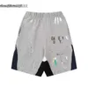 2024 Plus-size GALL Casual Splash-ink Shorts Masculino Europeu e Americano High Street Sports Running Tendência Solta Quinta Calça Casais-xl