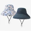 Wide Brim Reversible Bucket Hat Womans Outdoor Sun Beach Fisherman Cap Ladies Summer UV Protection Panama Hats Girl Visor 240311