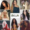 Sentetik peruklar bella dantel peruk sentetik derin dalga kıvırcık sentetik dantel ön peruk sarışın peruk pembesi 30 inç saç perukları siyah kadınlar için cosplay y240401