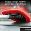 Brush Windshield Cleaner Car Window Cleaning Tool With Extendable Handle Washable Reusable Microfiber Cloth Pad Head Glass Wiper Kit D Otjrf