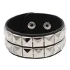 Keten Nieuwe Gothic Punk PU Lederen Armband 3 Rijen Spits Spikes Klinknagel Ketting Armband voor Heren Vrienden Sieraden Q240401