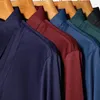 Polos pour hommes Mode Vêtements décontractés Polo Hommes Manches longues Couleur unie Printemps Qualité soyeuse Polyester Facile d'entretien Camisas de Hombre