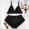 Pfa5 Sexy Pyjamas Femmes Lace Camisole Top Pantes Sexy Satin Silk Sleeping Shorts Top Shorts Nightwear Lingerie Pajamas Set Trikini Top Briefs Set 2404101