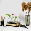 Vases 4 Pcs Wrought Iron Flower Stand Decoration Vase Desktop Plant Inserting Bottle Hydroponic Container Metal Art