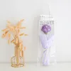 Decorative Flowers 1set Diy Bouquet Carnation Crochet Mother's Day Gifts Weeding Party Decor Hand-knitted Home Decoration