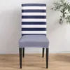 Chair Covers Navy Blue White Stripes Dining Spandex Stretch Seat Cover For Wedding Kitchen Banquet Party Case