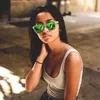 サングラスドクリーユニセックスクリアフレームグリーンレンズサングラスミラーOculos Sun Glasses Gafas de Solファッションサングラス女性アイウェア240401