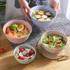 Ny 2024 4st/Set Wheat Straw Food Bowls Set Breakfast Cereal Bowls Matbehållare för sallad Ramen Soup Tabeller för barn för vete för vete