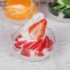 Dekorativa blommor realistiska 6st Fake Cupcake Food Model Fruit Glass transparent skål bröllop rekvisita fest heminredning mjuka pu cupcakes s s s s