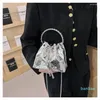 Shoulder Bags Trendy Tassel Bucket Tote Handbags And Purses Women Crossbody 2024 Vegan Leather Ladies Evening Clutches Bag