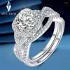 Anelli a grappolo Houtros Real 1.5 CT Moissanite Wedding per le donne Argento sterling 925 Promessa di fidanzamento Gioielli di lusso con GRA