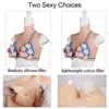 Almofada de mama artificial sissy grandes mamas pele realista forma de mama de silicone para cosplay crossdresser trans masculino para feminino 240330