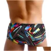 Mens Swimwear UXH Brand Trunks Outdoors Y Summer Stretch Beach Surf Swim Sports Push-Up Shorts Men Swimsuit Swimming Pants 240325 Drop Otud4