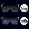 Lunettes d'extérieur LED USB rechargeable allument des lunettes de soleil lumineuses avec 8 modes d'animation pour Halloween Noël et divers festivals Drop Otozu