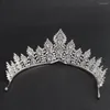 Pinces à cheveux cristaux CZ zircone cubique, diadème Royal de mariée, couronne de diadème pour femmes, accessoires bijoux de bal CH10135