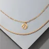 Anhänger Halsketten Mode Goldene Farbe Metall Seil Twist Kette Hohle Erde Halskette Für Frauen Vintage Boho Choker Punk Kragen Schmuck geschenk