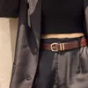 Cinture BeauToday Cintura da donna Pelle bovina Bottone a ferro di cavallo Cucito Retro Designer Jeans da donna Cintura abito fatto a mano 91005 Q240401