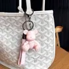 Keychains Lanyards Söt nyckelring Charm Tie Bear Pendant Mens Bag Car Keyring Phone Utsökta smycken Tillbehör Par Childrens Girl Gift J240330