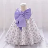 Girl Dresses Kids Cine Dress Big Bow NABY BAMBINO BASCHE FLOWER 1 ° compleanno festa azzurra per nozze abito da principessa