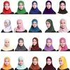 Foulards coton mini hijab réglable musulman extensible couleur unie turban couverture complète