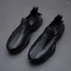 Chaussures décontractées Station européenne printemps baskets pour hommes 2024 léger semelle épaisse mode cuir respirant conseil