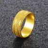 24k amarelo ouro cor anel para mulheres homens fosco grosso casamento noivado aniversário casal combinar anéis de dedo jóias presente 240401