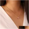 Pendant Necklaces Womens Fashion Pendant Necklace Jewelry Love Red Pepper Lip Female Creative Chain Rope Necklaces Accessories Gift La Dhdus