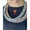 20mm Mode-sieraden Vvs Moissanite Diamond 925 Sliver Iced Out Cubaanse Link Chain Hiphop Ketting en Armbanden