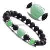 Kralen Tijgeroog Steen Groene Dongling Gesneden Boeddha Hoofd Armband Jha Vulkanische Handstring Sieraden Drop Levering Ot4Ya