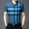 Trend Classic Trend Men Mener Polos Shirt Fashion مخطط طباعة طباعة Tees Shirt قميص قصير الأكمام القميص صيف Man Man President Print Print Tops Tops