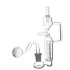 Großhandel Protable Pyrex Thick Mini Recycler Wasser Dab Rig Bong Comb Perc Percolator mit 14 mm männlichem Glasölbrenner Bowl Shisha Wasserpfeifen für Tabak