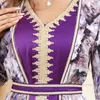 Ethnische Kleidung Herbst Muslim Abaya für Frauen Kleid 2 Stück Set Maxi Print Kimono Saudi Arabisch Marokko Kaftan Islamische Gürtel Robe Jalabiya