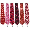 Bow Ties Novelty Red Pink Heart Neckties Funny Polyester Textile Soft For Weddings Party Valentine's Day Accessory Gift