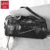 Drawstring UIYI 2024 Men's Shoulder Bag Black Fitness Large Capacity Travel Messenger Waterproof Fabric Simple Design