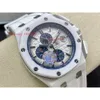 Chronograph the Alloy Watch Ceramics Men's Menical Time Series 44mm APS Superclone 26402 White Automatic Designers Movement Movement 689 Montredeluxe