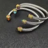 Bracelets bijoux de luxe bracelets de créateurs bracelet 5mm câble classique bracelet de manchette luxe en argent sterling 925 avec diamants pavés d'améthyste à