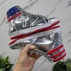 مع Box T Trump Sneakers Men Basketball Nasual Shoes The Never Surrender High-Tops Designer 1 TS Running Gold Silver Man Womens Outdoor Sneaker Sports Sports