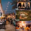 Sznurki LED 21M Słoneczne światła sznurka IP44 Wodoodporna na świeżym powietrzu Dekoracja świąteczna żarówka G40 Garland Garden Fairy Lamp Wedding Camp YQ240401