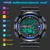 Armbanduhren 5 Teile/satz YIKAZE Chrono Digitaluhren Herren Sportuhr Countdown Großes Zifferblatt Wecker LED Elektronisches Geschenk