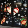Pegatinas para ventana, copos de nieve navideños, calcomanías navideñas, decoración navideña, Papá Noel, reno, parte 5 hojas