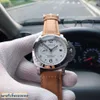 Relógio mecânico suíço de luxo, movimento mecânico, espelho de safira, tamanho 44mm, pulseira de couro importado kuq9