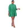 Lässige Kleider CINESSD 2024 Sanftes Licht Vielseitig Halbhoher Kragen Einfarbig Einfaches lockeres kurzes Sommer-Damenkleid