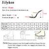 Eilyken Clear PVC شفافة عالية الكعب Slippers سلسلة الصيف تصميم سلسلة الأزياء زلة على إصبع قدم مربع slides نساء البغال مضخات HWQ223