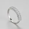 Cluster Rings JIALY Sparkling European Sugar Cube CZ S925 Sterling Silver Finger Ring For Women Birthday Wedding Jewelry