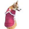 Ropa para perros Ropa Capa Mantón Bling Tela nacarada Mascota Chaqueta impermeable Abrigo Chaleco Algodón Mascotas