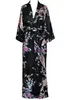 Pyjamas sexy grande taille XXXL femmes chinoises Robe longue imprimé fleur paon Kimono peignoir Robe mariée demoiselle d'honneur Robes de mariée vêtements de nuit sexy 240330
