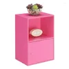 Meuble de rangement pour assiettes décoratives 1 porte avec étagère rose